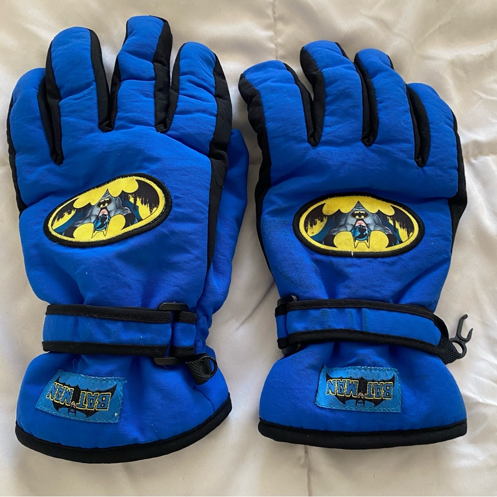 Batman Boys Gloves Boys Warm Winter Ski Gloves DC Comics Warner Bros Blue Black